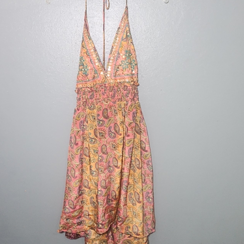 Zury Boho Paisley Silk-Blend Dress – Free Size – Made in India - Picture 4 of 10